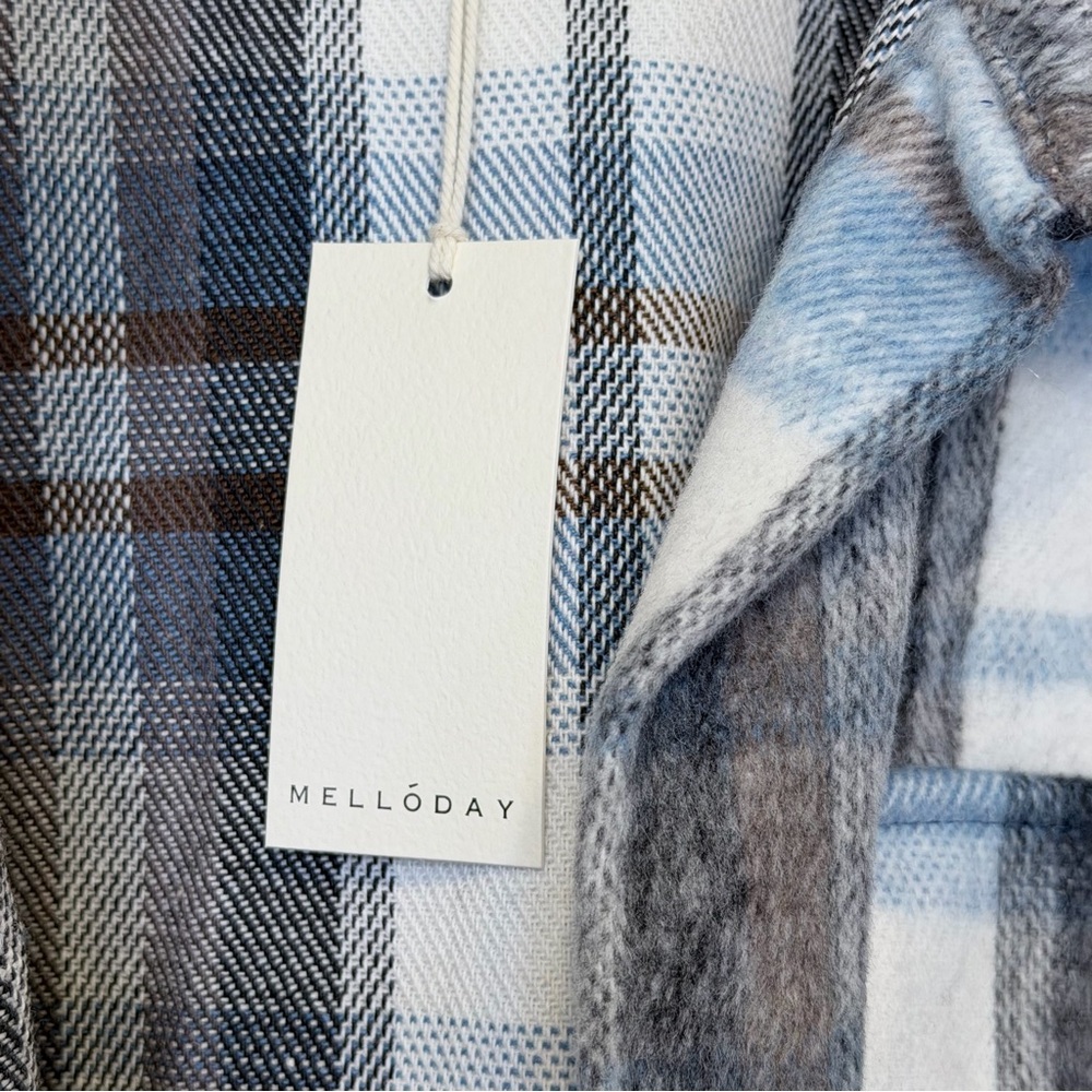 MELLODAY | NWT Plus Size Plaid Utility Shirt Jacket Shacket - Picture 12 of 14